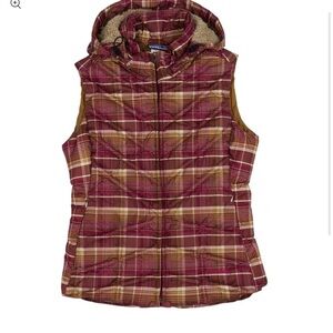 Plaid Hooded Puffer Vest